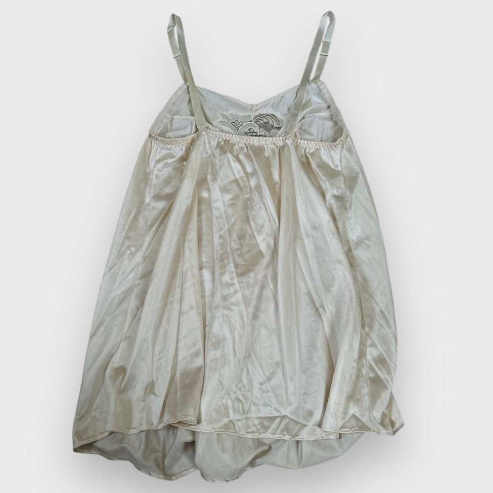 Vintage White / Cream Satin Slip - Size Small - Picture 5 of 8